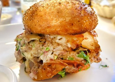 American style burger in Spain at San Giuseppe Restaurante in Denia