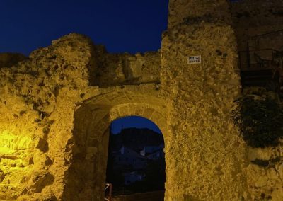 Visiting Cuenca - castle ruins at night
