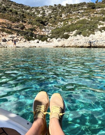 sailing in Turkey - TropicFeel shoes view of beach in Pirate's Cove