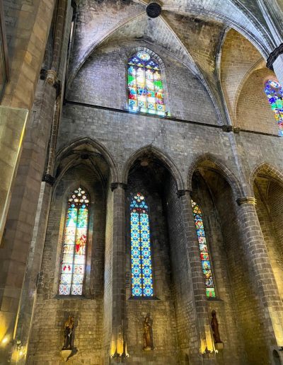 Barcelona's Gothic Quarter - stained glass windows in the Basilica de Santa Maria del Mar