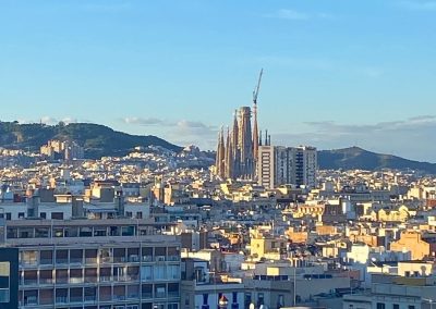 Barcelona's Gothic Quarter - view of Sagrada Familia from rooftop of H10
