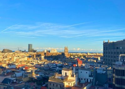 Barcelona's Gothic Quarter - city and sea view from rooftop of H10